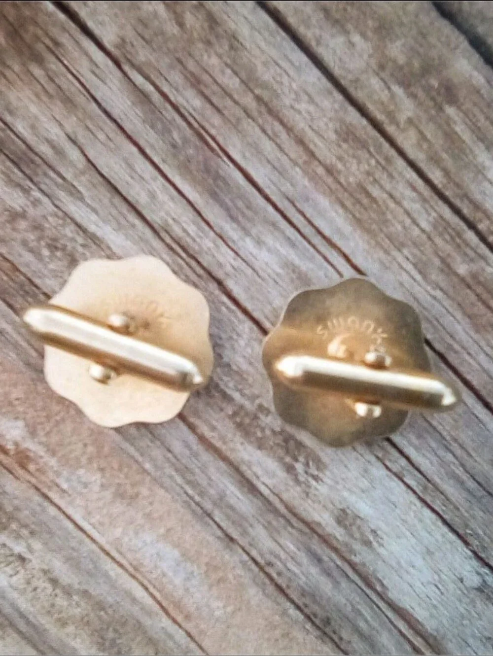 Swank Crown Cuff Links Gold Tone Black Vintage Men's Formal